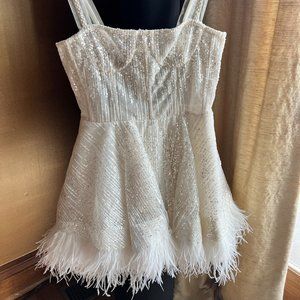 Bronx & Banco Mini White Sequin Dress